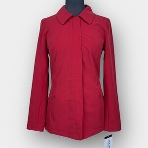 Jockey Person to Person Red Zip Jacket XS NWT, Collared, Zip Pockets, Minimalist